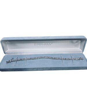 Epiphany Sterling Silver CZ Tennis Bracelet With Safety Latches (5925)